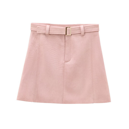 Suede Mini Skirt for Women, French Chic Style_CWDSD8342