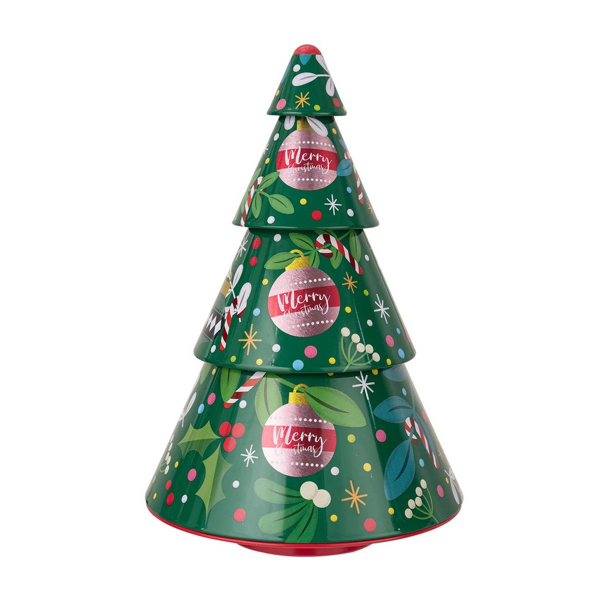 CWMM10291_GREEN CHRISTMAS TREE TIN CANDY COOKIE BOX