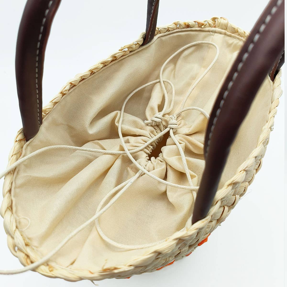 WOMEN CLUTCH RATTAN WOVEN WICKER PURSE BUCKET BAG_CWAB0820
