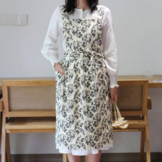 SIMPLE AND ELEGANT CORDUROY MATERIAL THICK APRON