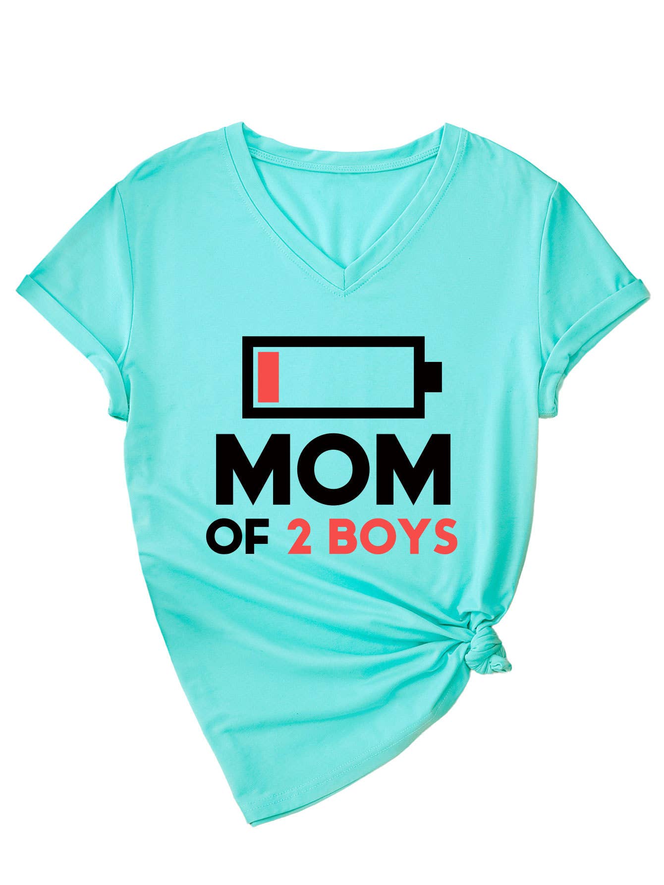 SOLID V-NECK MOTHER'S DAY BLOUSE