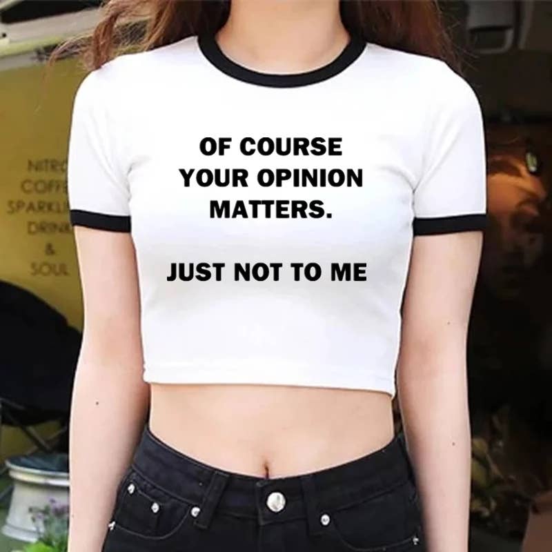 Street style INS trendy slim fit crop tee