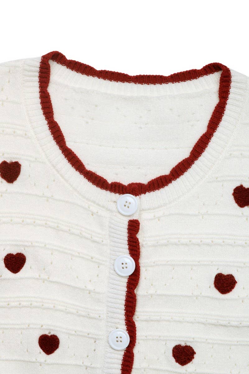CWOCAL00594_COLORBLOCK HEART ELEGANT KNITTED CARDIGAN