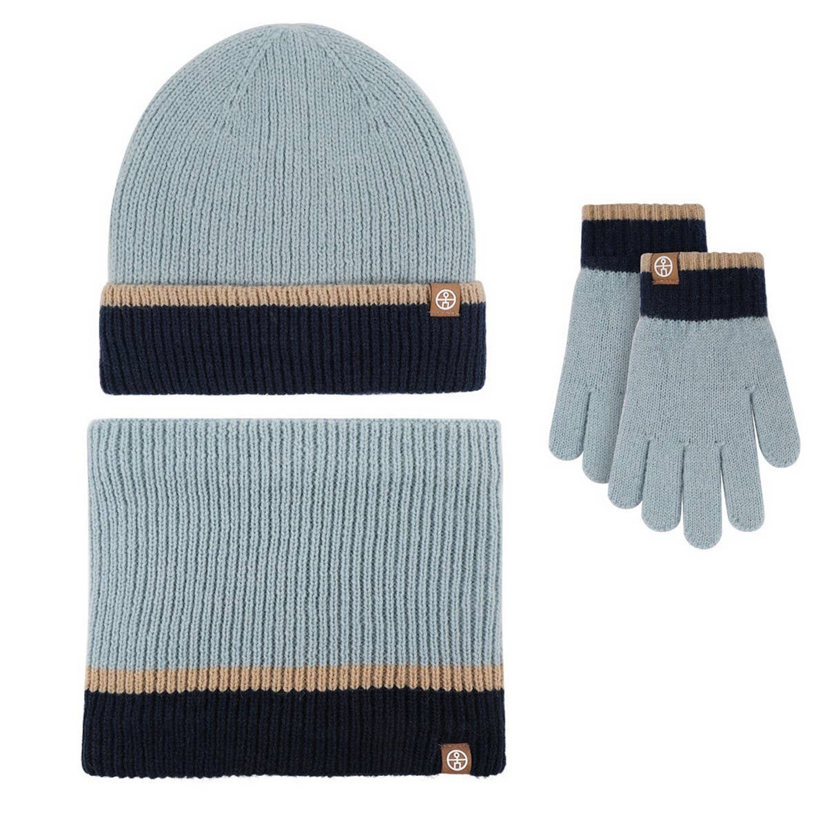 WINTER CHILDREN'S KNITTED COLOR MATCHING SCARF SET