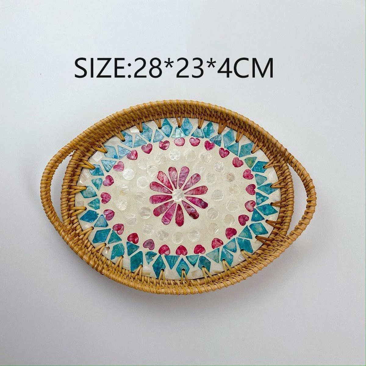 RATTAN DESKTOP LIGHT LUXURY SHELL TRAY STORAGE TRAY_CWMM4538