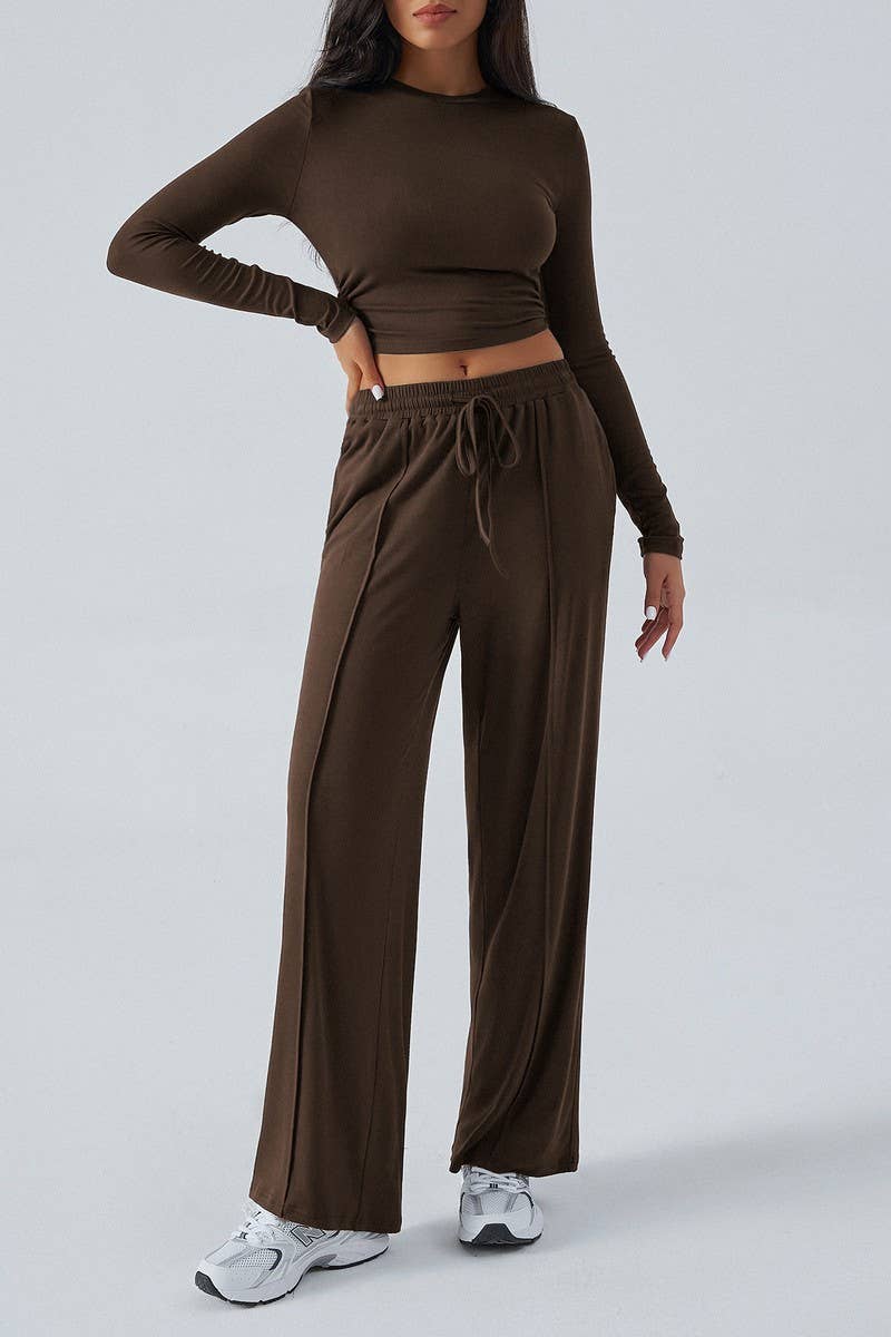 CWBLP2154_SOLID HIGH WAIST WIDE LEG CASUAL PANTS