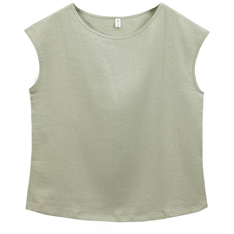 LINEN SLOUCHY CASUAL BLOUSE