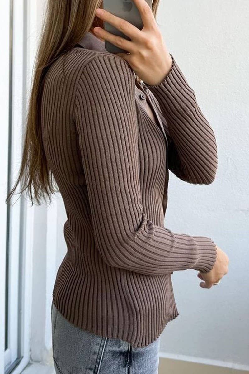 CWOSWL07485_CASUAL SIMPLE SOLID LONG SLEEVE KNIT SHIRT