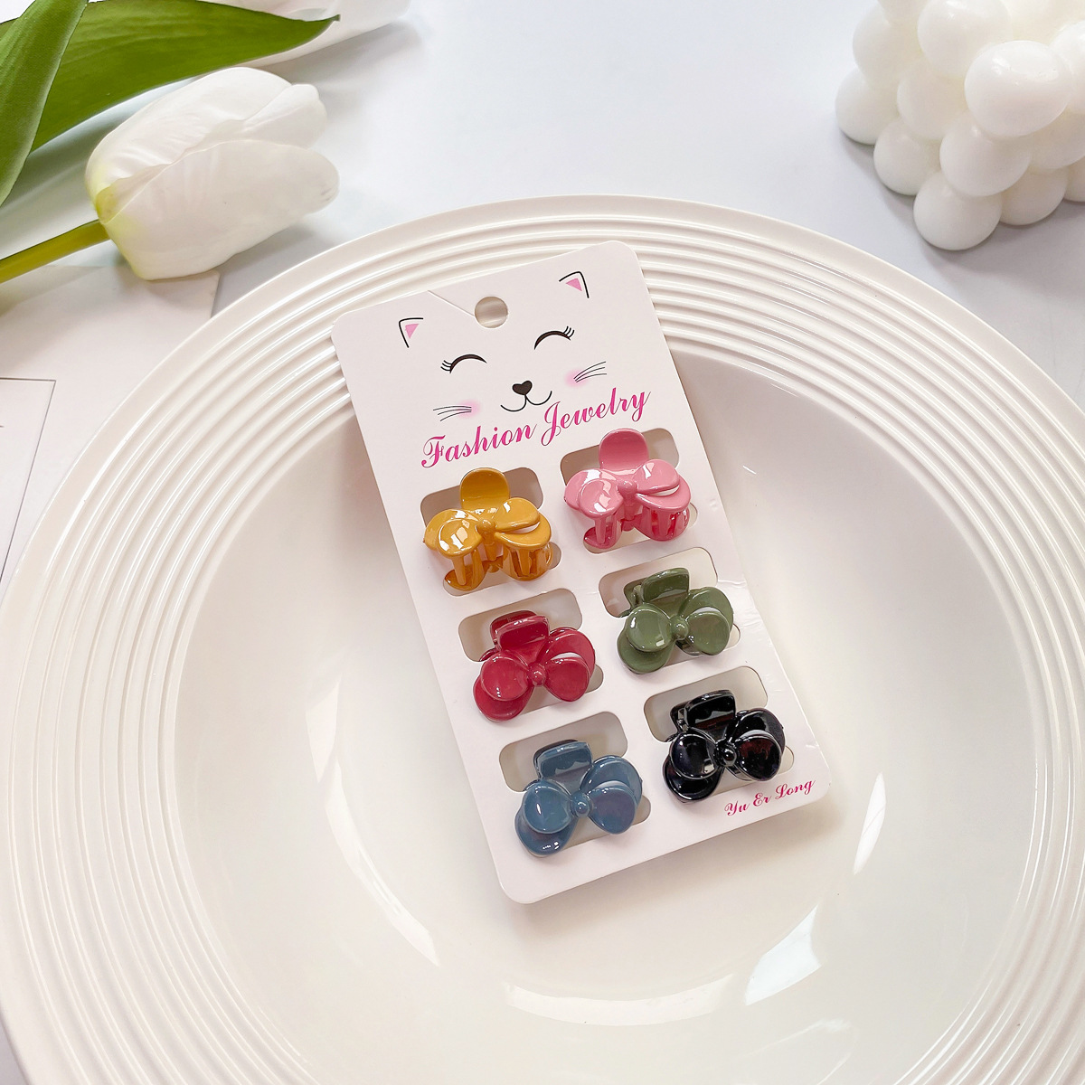 6pcs Candy Color Mini Hair Claws - Cute Bang Clips_CWAHA0727