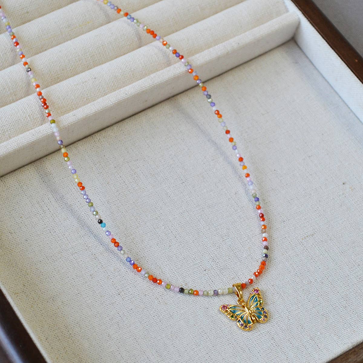 SWEET COLORFUL ZIRCON BEADED BRACELET NECKLACE