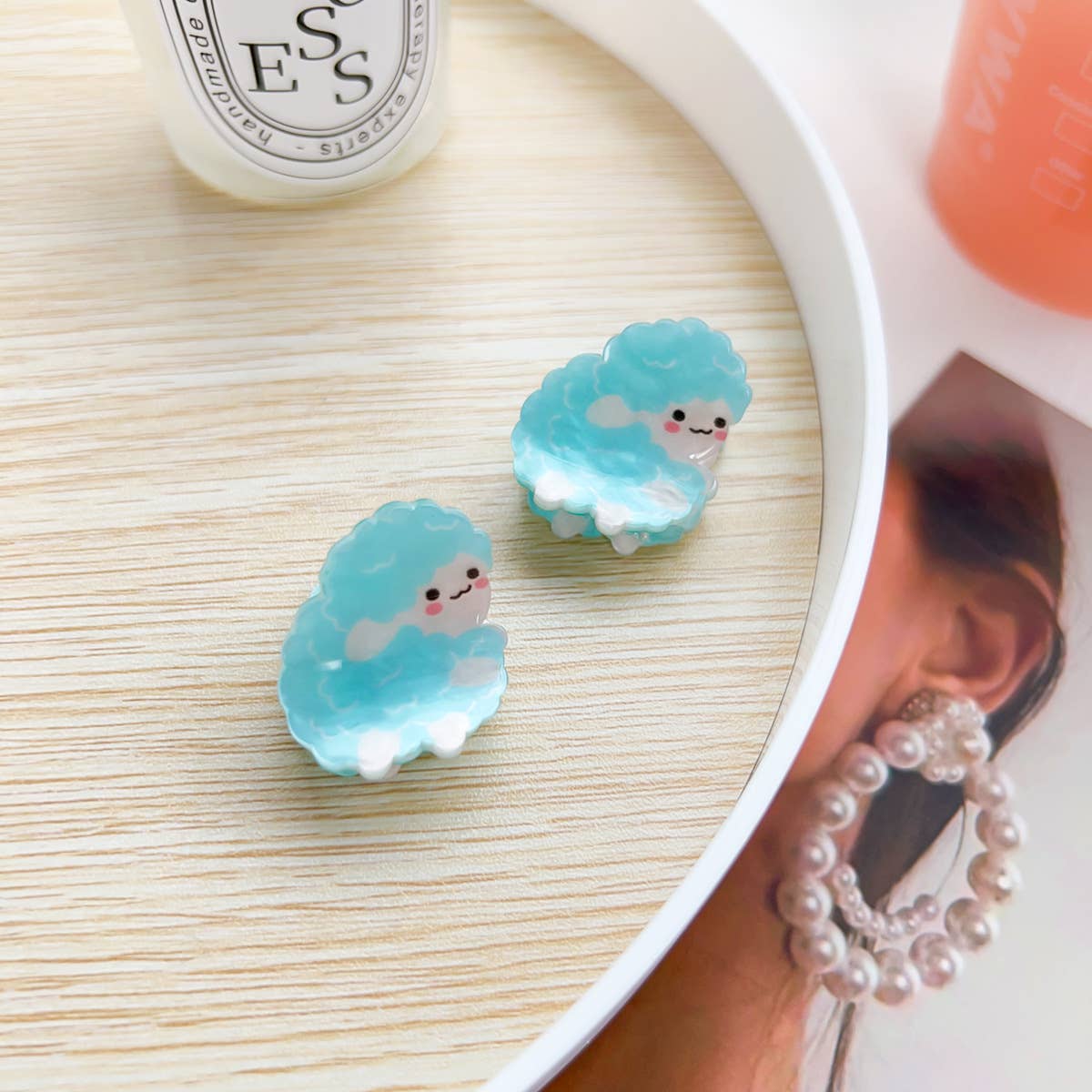 Q-version acrylic animal children's hair clips