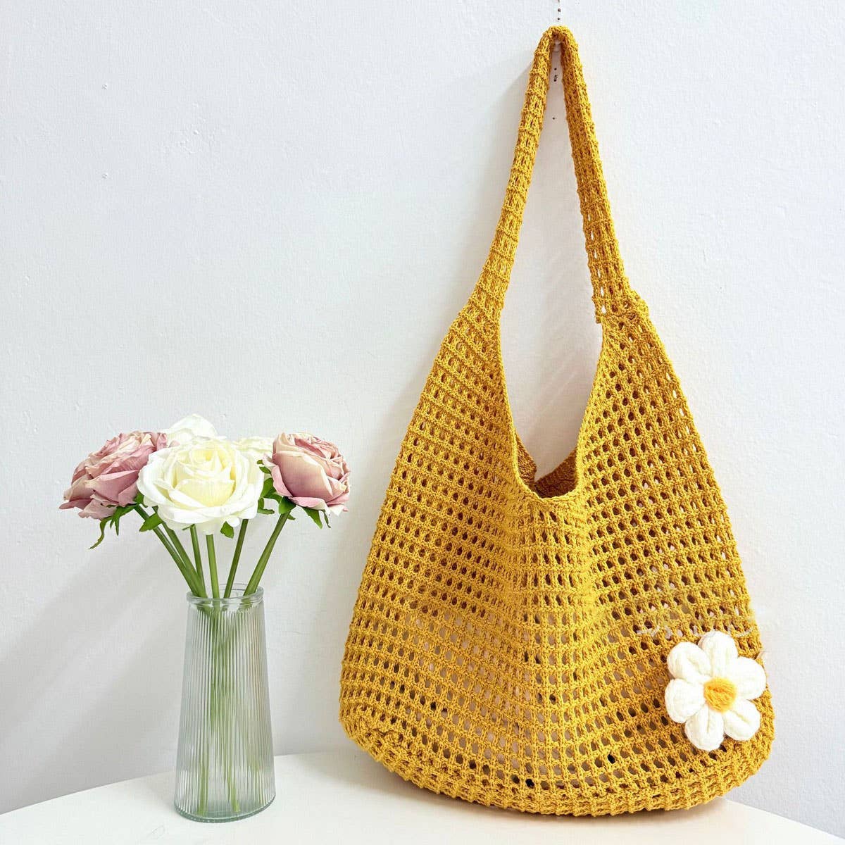 CUAB00625_2025 BOHO KNIT TOTE BAG LARGE CAPACITY BEACH BAG