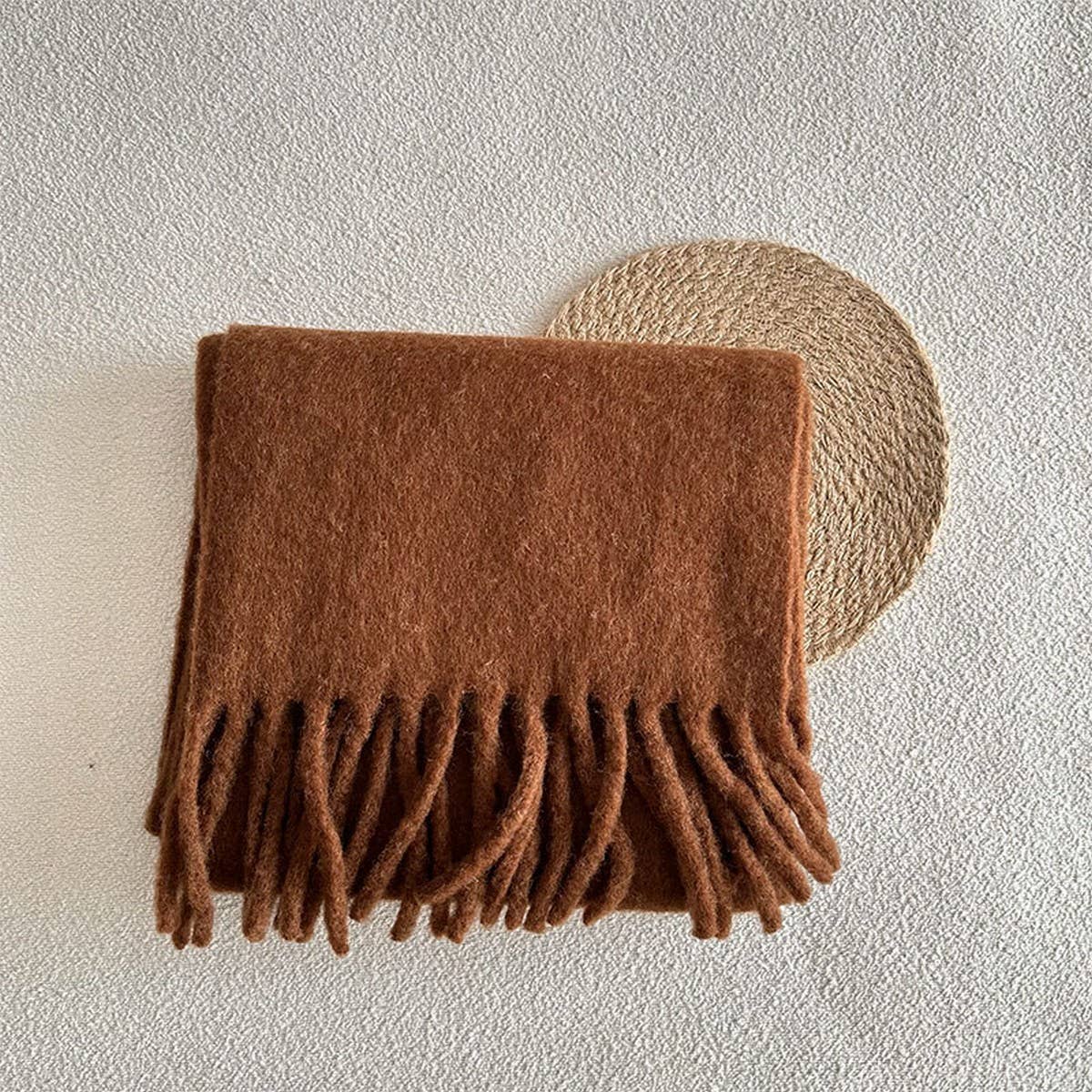 Red Wool Blend Scarf for Winter ??Soft & Warm_CWASC2282