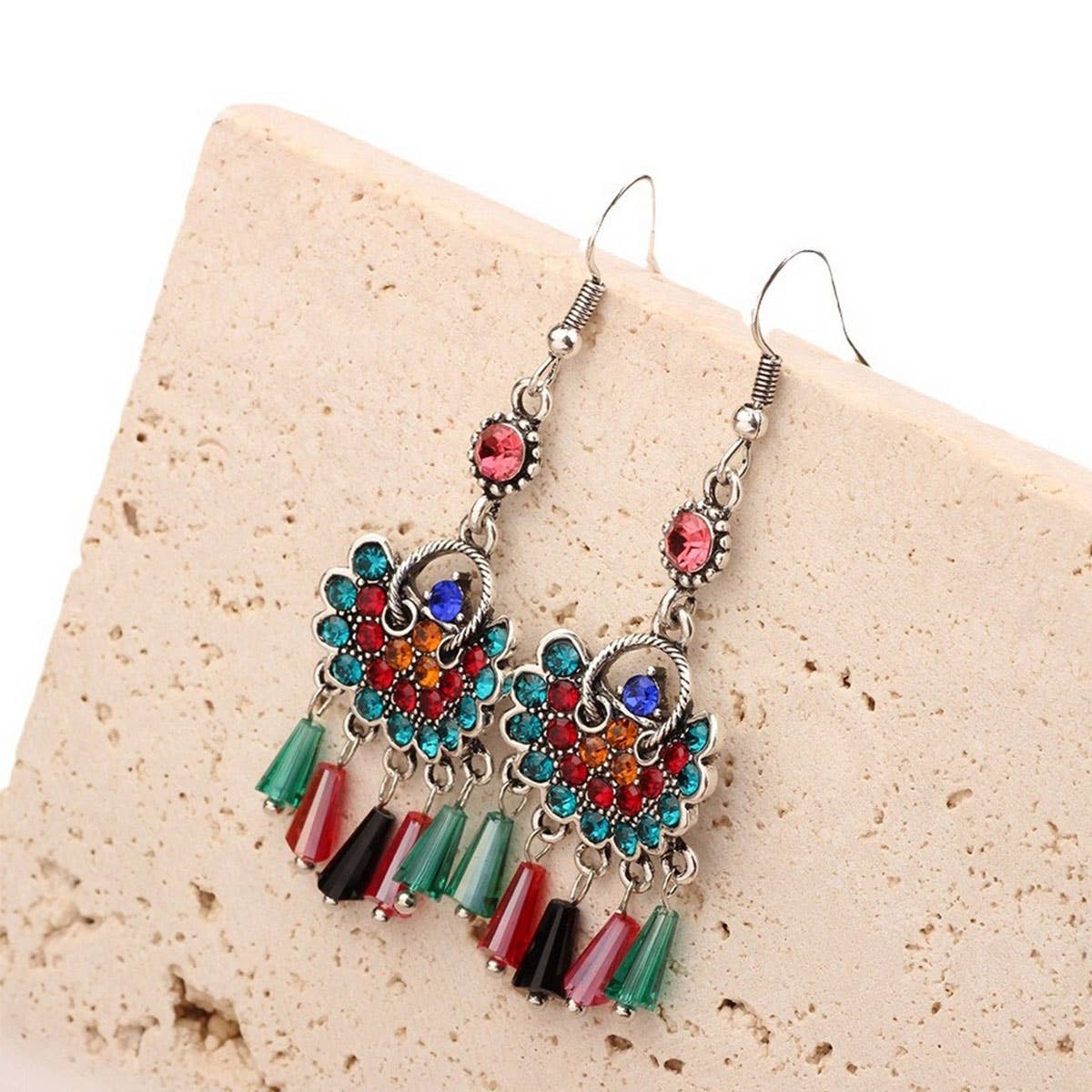 HIGH-END ALL-MATCH CRYSTAL TASSEL RETRO EARRINGS