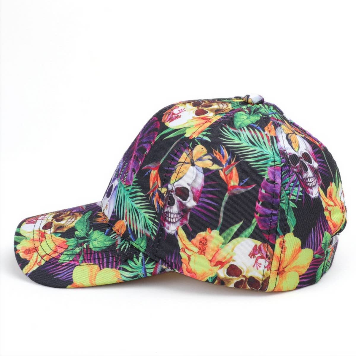 Skull Leaf Print Graffiti Baseball Cap - Sun Hat CWAH1549
