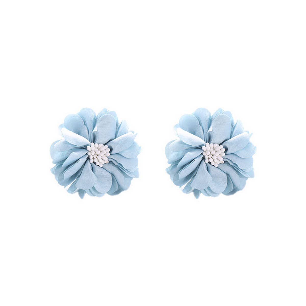 Handmade Fabric Flower Stud Earrings ? Minimalist