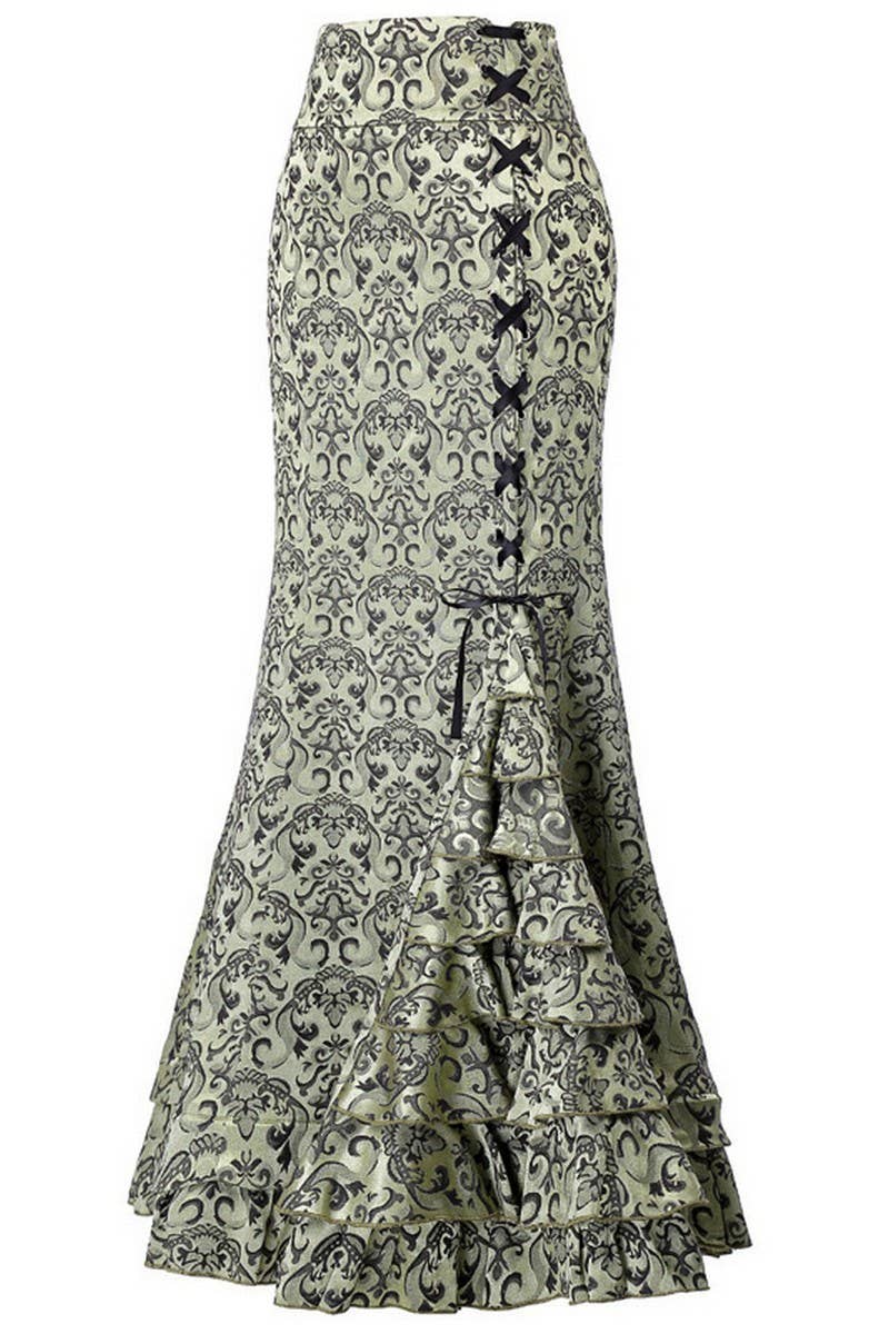 CWBLS00711_2024 HALLOWEEN STEAMPUNK MERMAID GOTHIC SKIRT