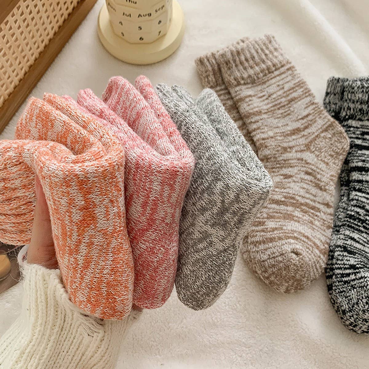 WINTER THICK WARM TERRY SOCKS MID-TUBE SOCKS