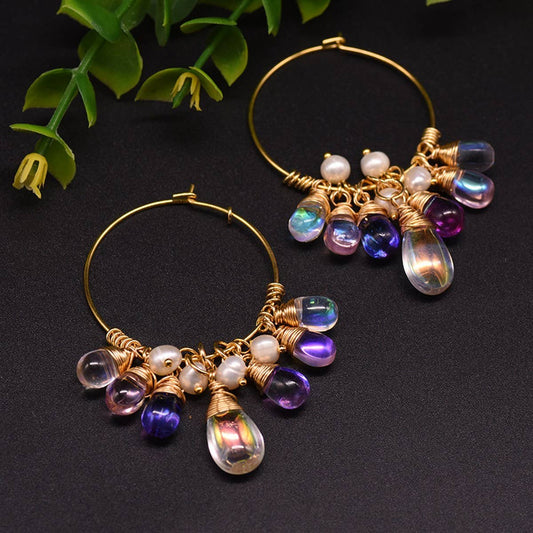 LUXURY VINTAGE NATURAL FRESHWATER PEARL EARRINGS