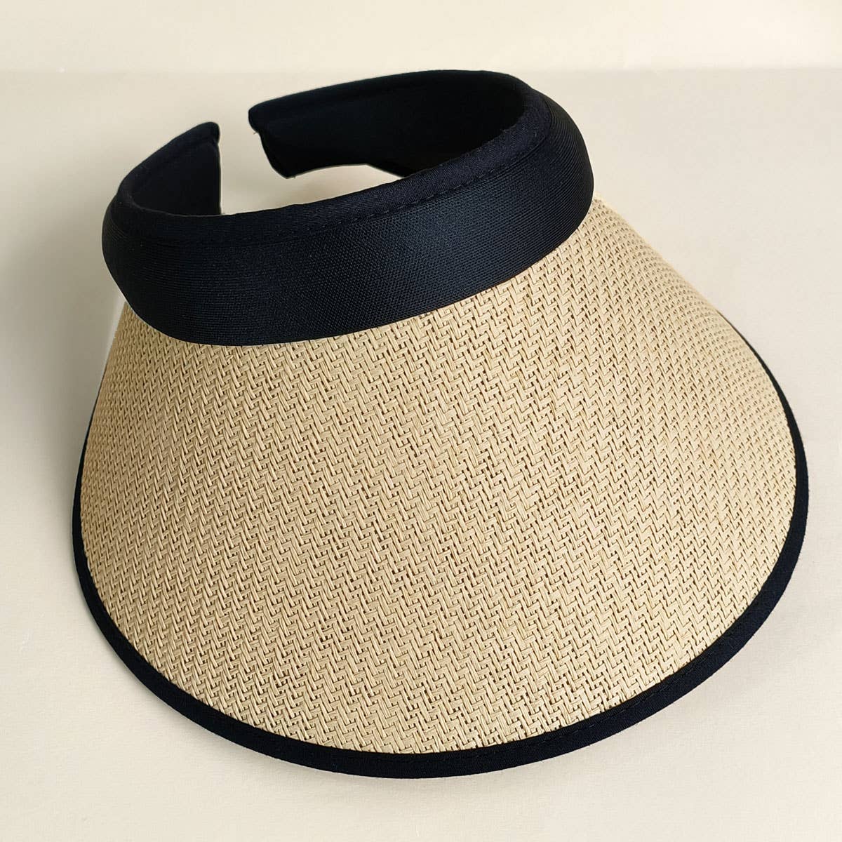 TWO TONE STRAW VISOR HAT_CWAH0467