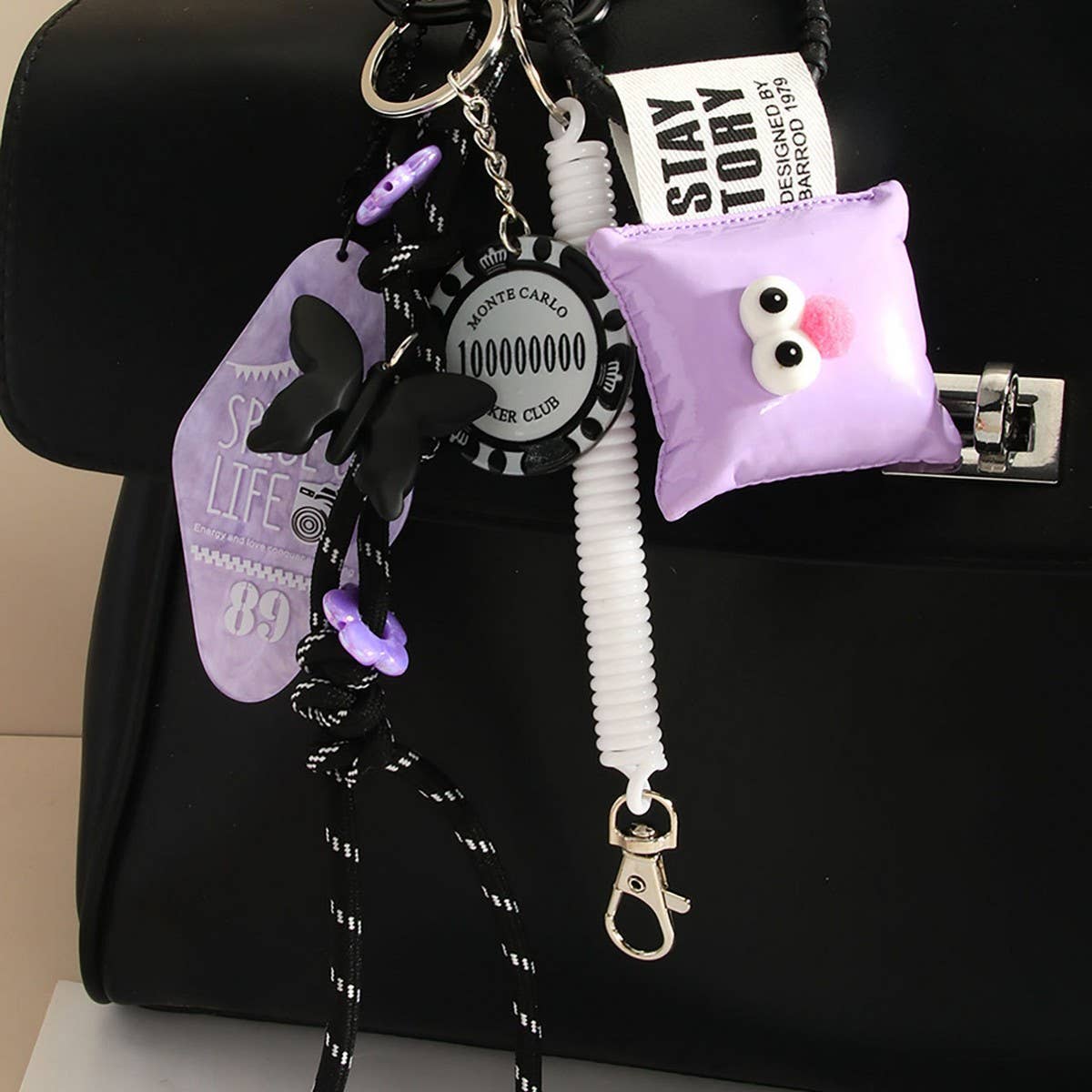 Cartoon Eye Pillow Keychain with Chip Detail_CWMM7816