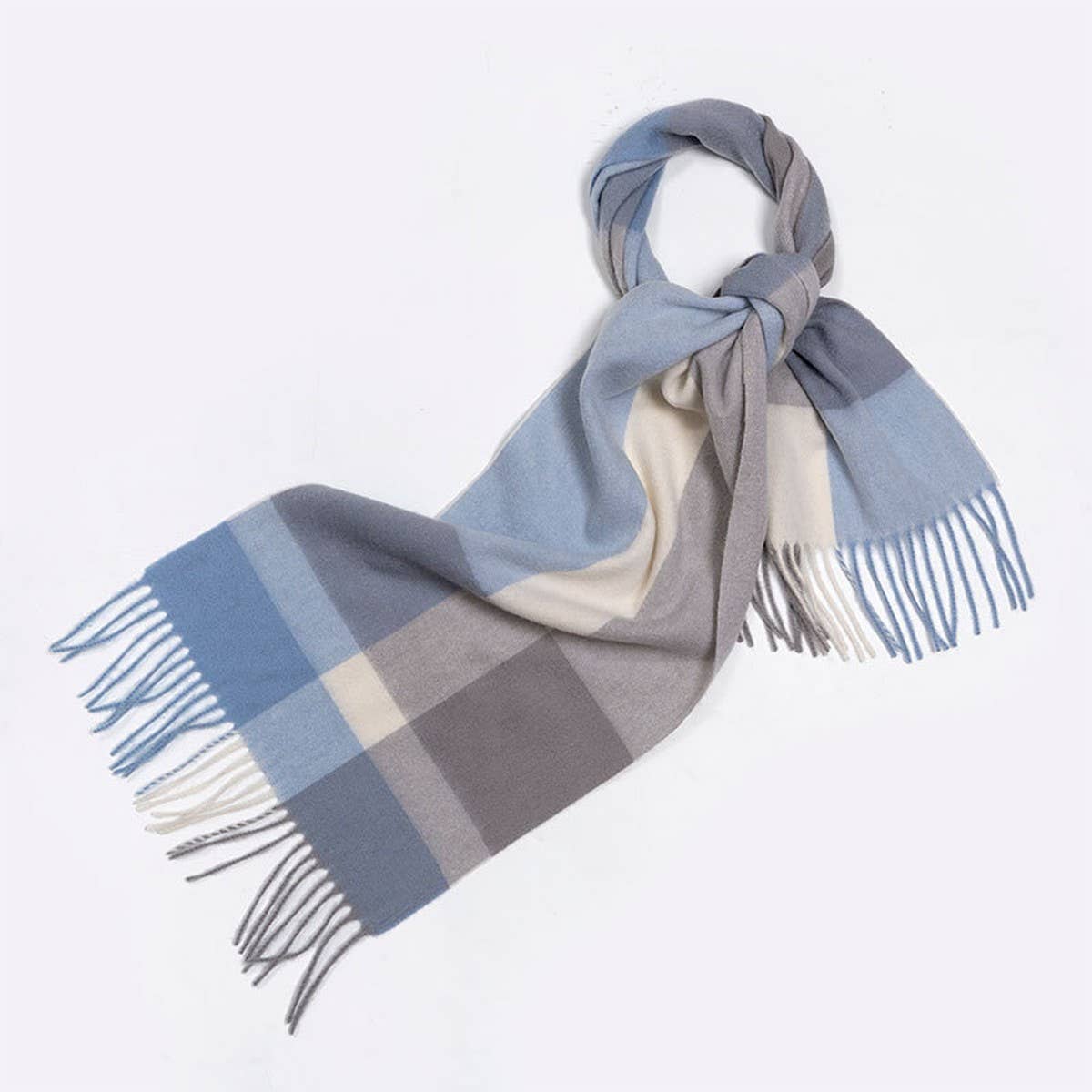 100% Wool Plaid Scarf ??Soft Reversible Wrap_CWASC2348