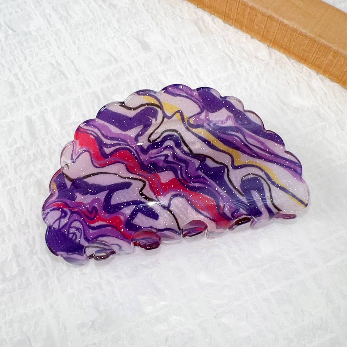 Oil paint-style acrylic gripper hair clips