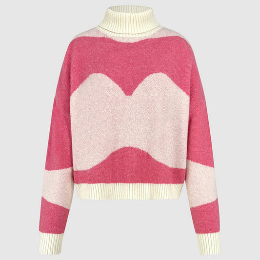 SWEET WIND COLOR MATCHING KNITWEAR LADY
