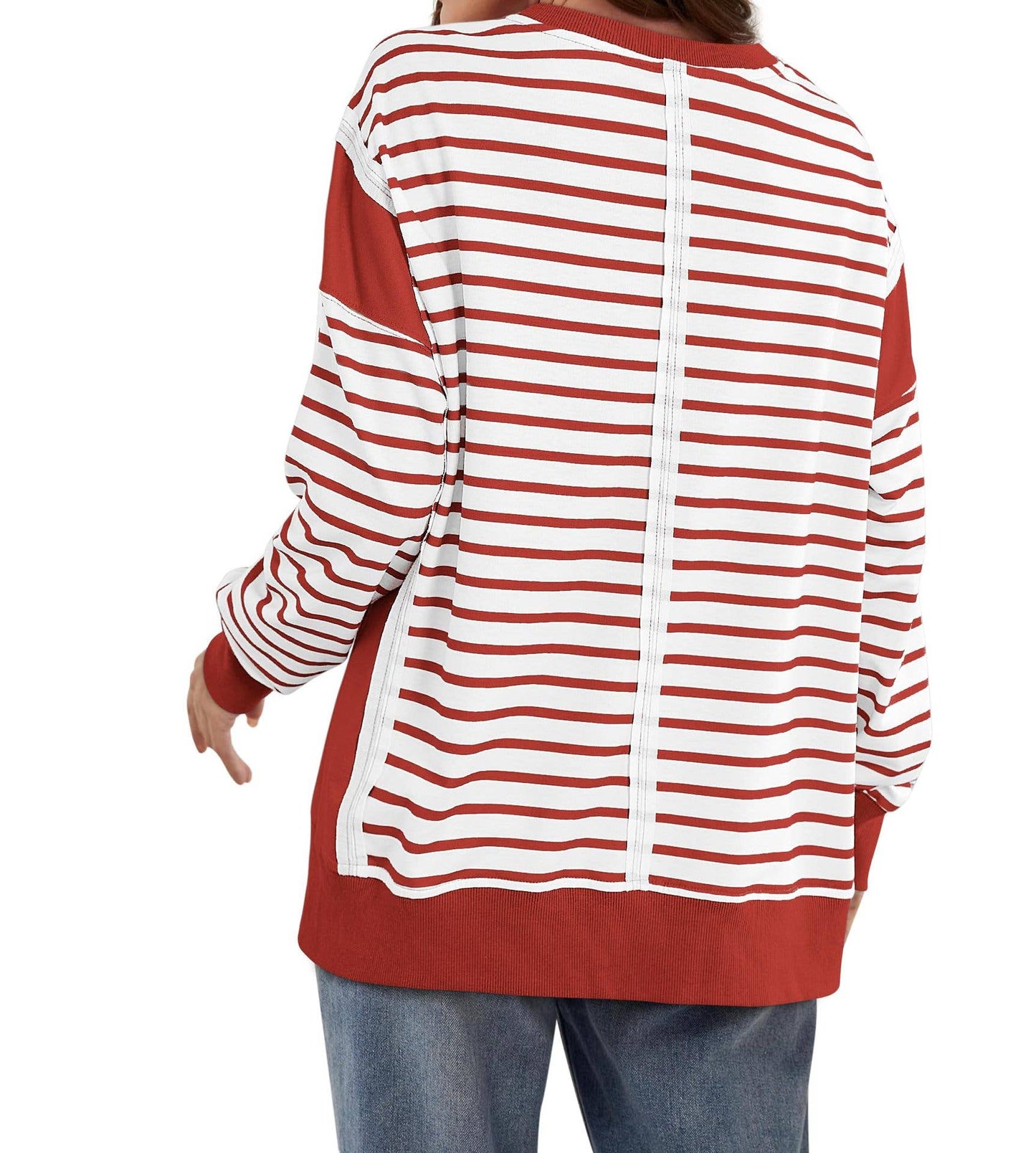 LONG SLEEVE HOODIE WITH MATCHING STRIPES