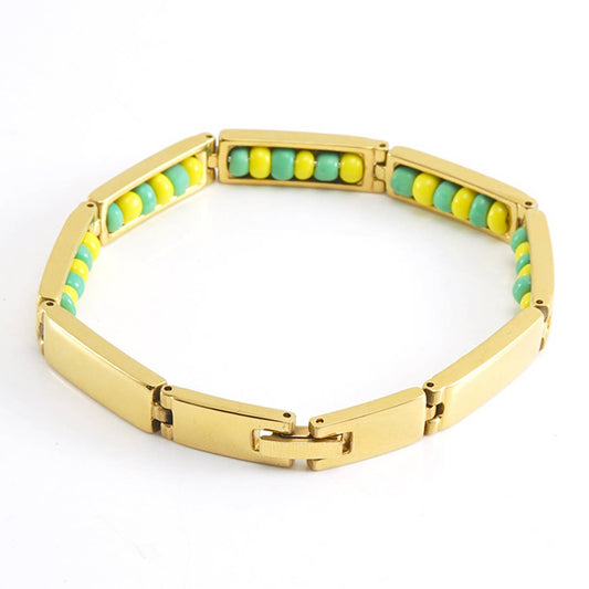 18K TITANIUM STEEL ALL-MATCHING BEAD BRACELET