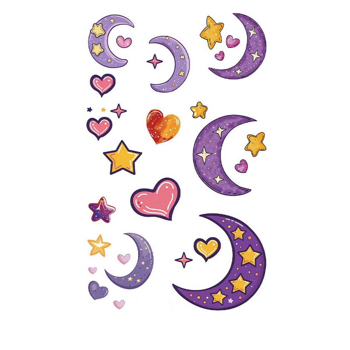 Whimsical Face Stickers ? Fruit & Galaxy Tattoos