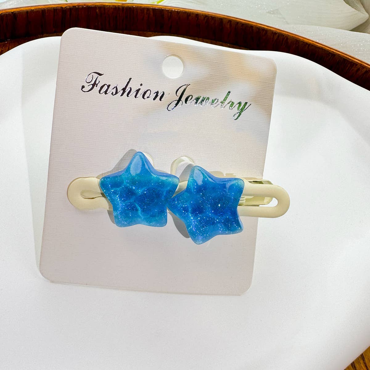 Cute transparent five-pointed star hair clips