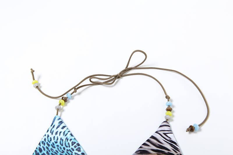 Trendy Sexy Printed Tie Bikini Three-Piece Set