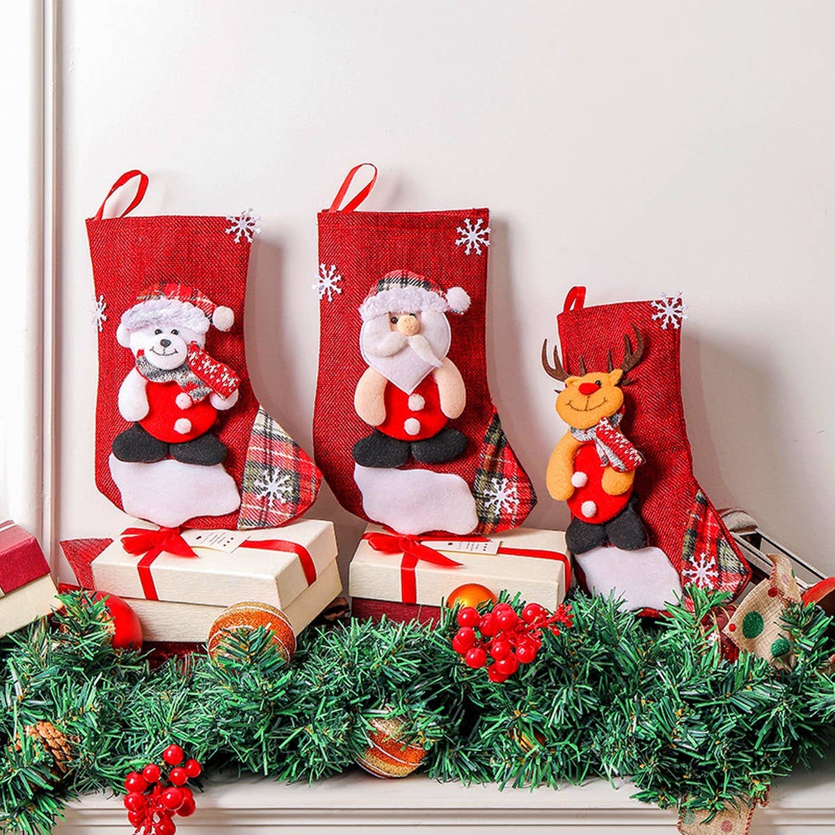 CHRISTMAS STOCKING CANDY GIFT BAG LARGE DECORATION