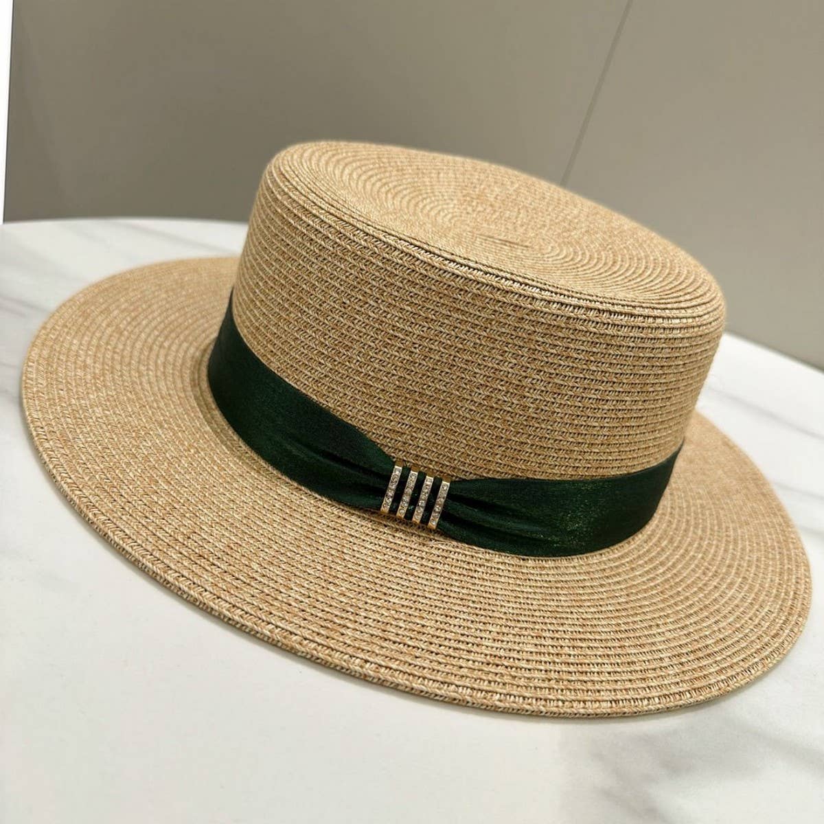 Summer simple high-end flat top straw hat_CWAH3592