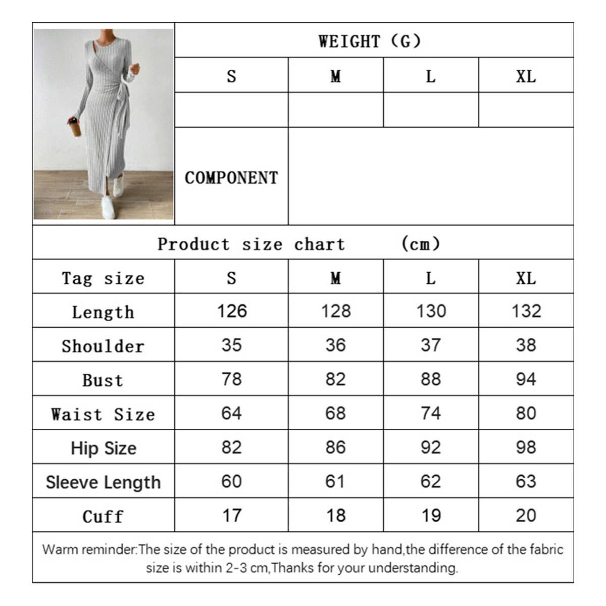 KNIT SOLID COLOR DRESS IRREGULAR LONG DRESS