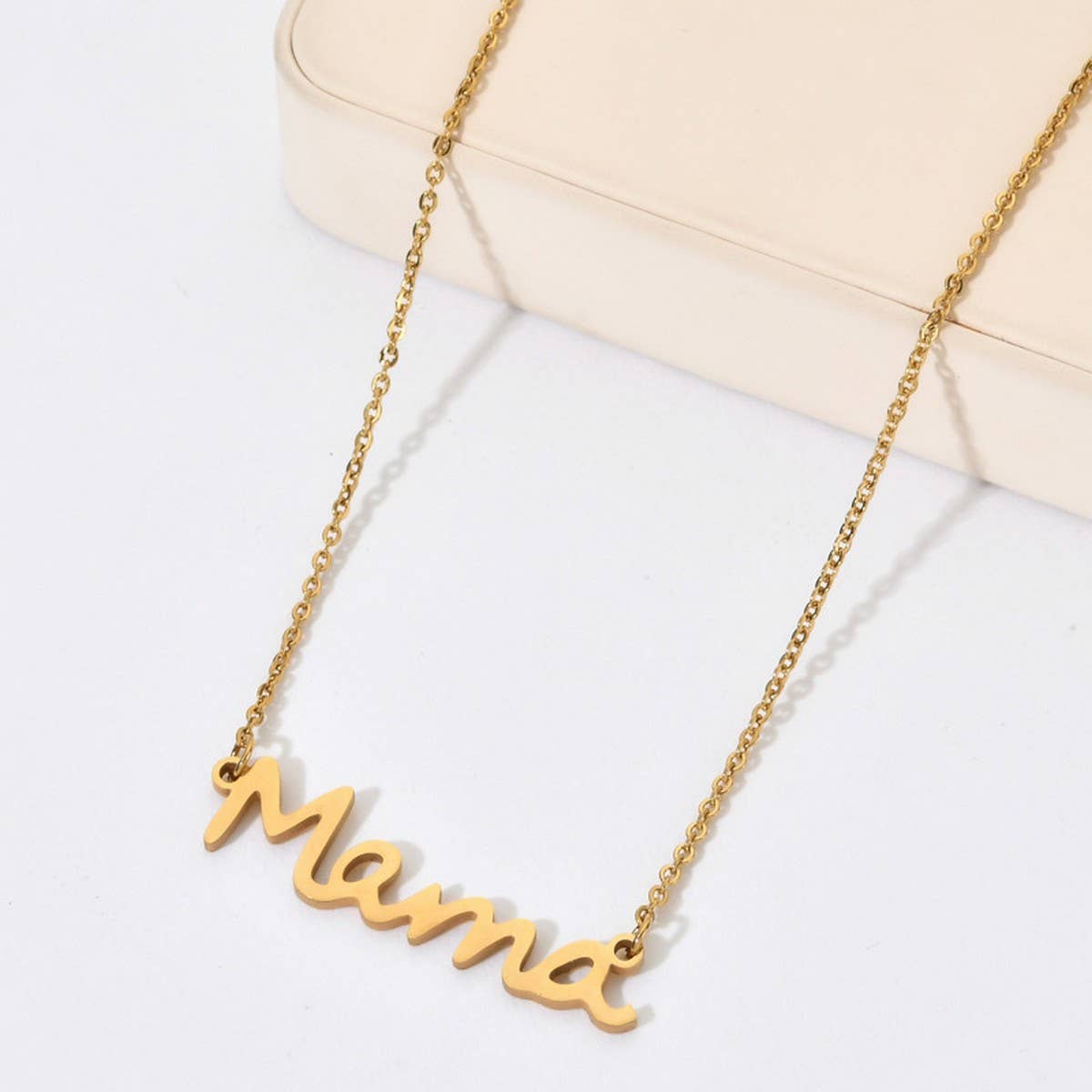STAINLESS STEEL LETTER PENDANT CLAVICLE CHAIN_CWMM2722