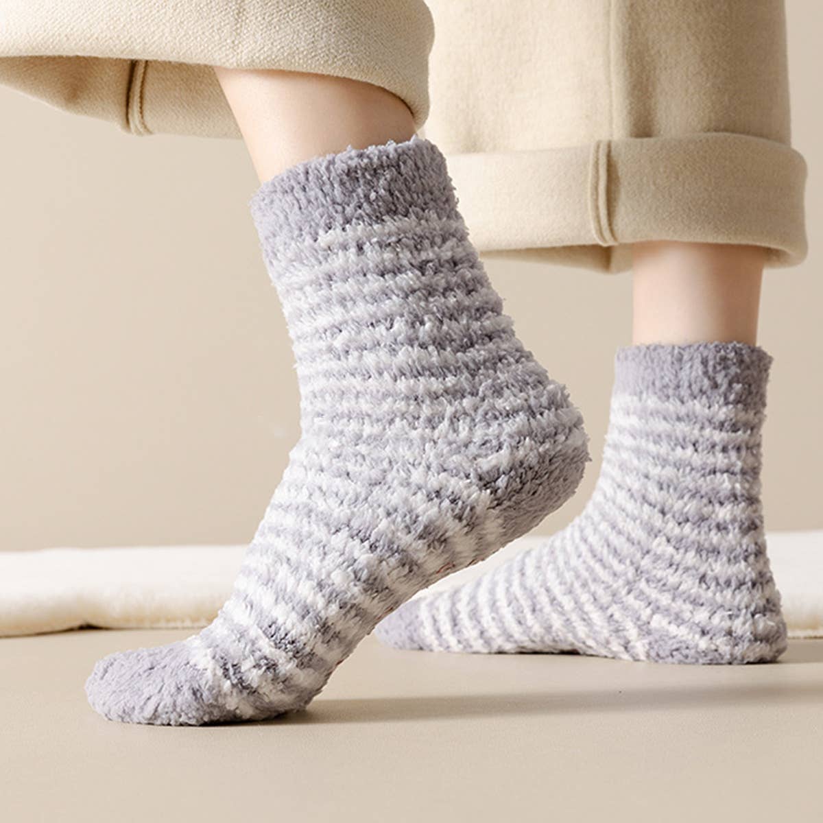 WARM RUBBER NON-SLIP MID-CALF SOCKS