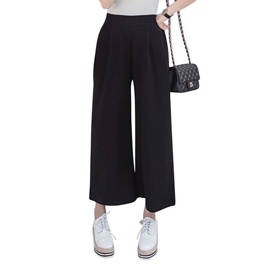 MID-RISE PANTS CROPPED CASUAL STRAIGHT LEG PANTS