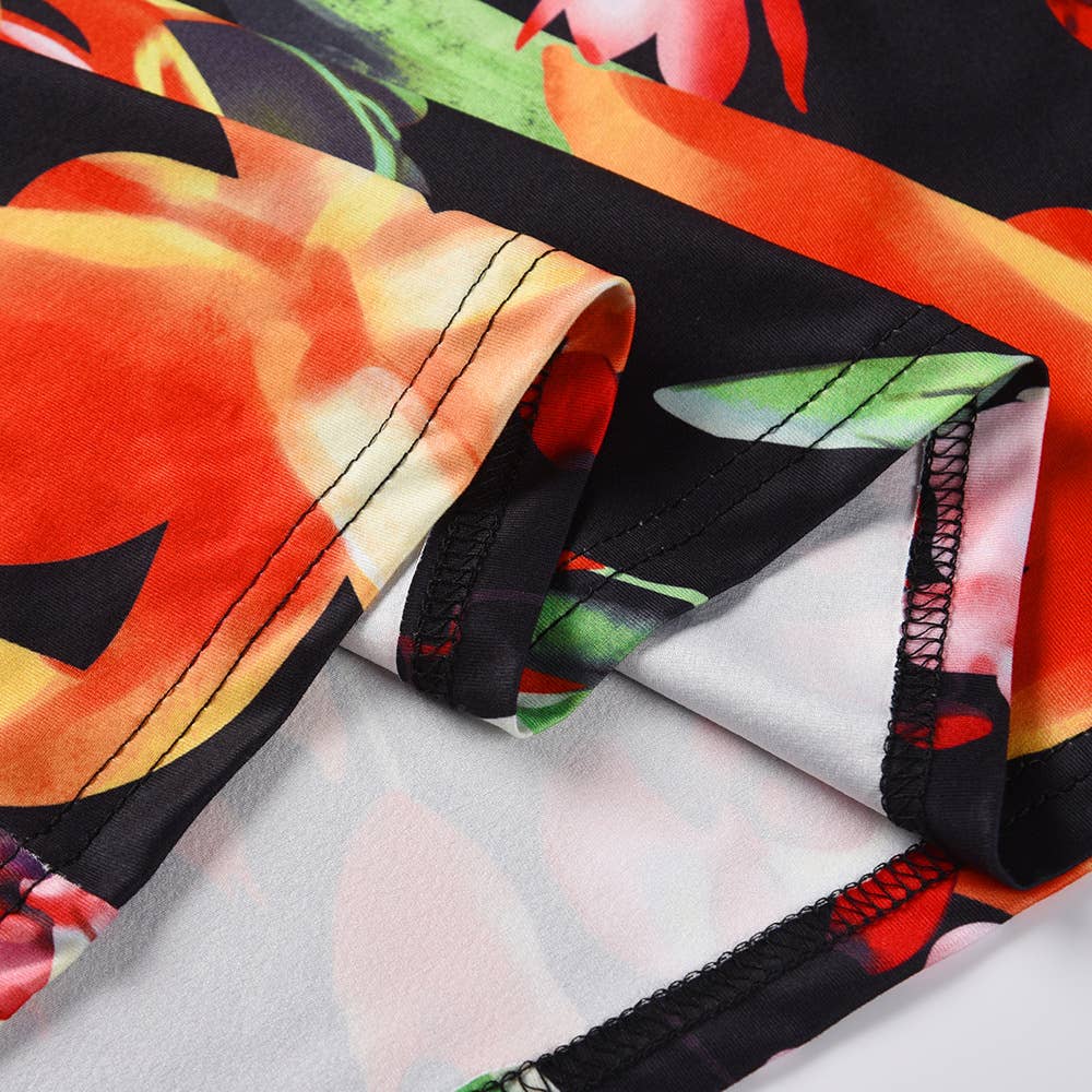 Bohemian Floral Print Spaghetti Strap Long Dress_Cwdmd5296