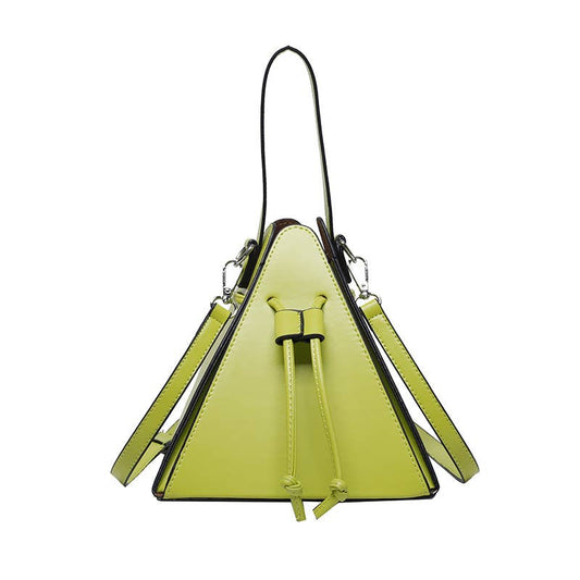 Candy-colored hand-held crossbody triangular bag