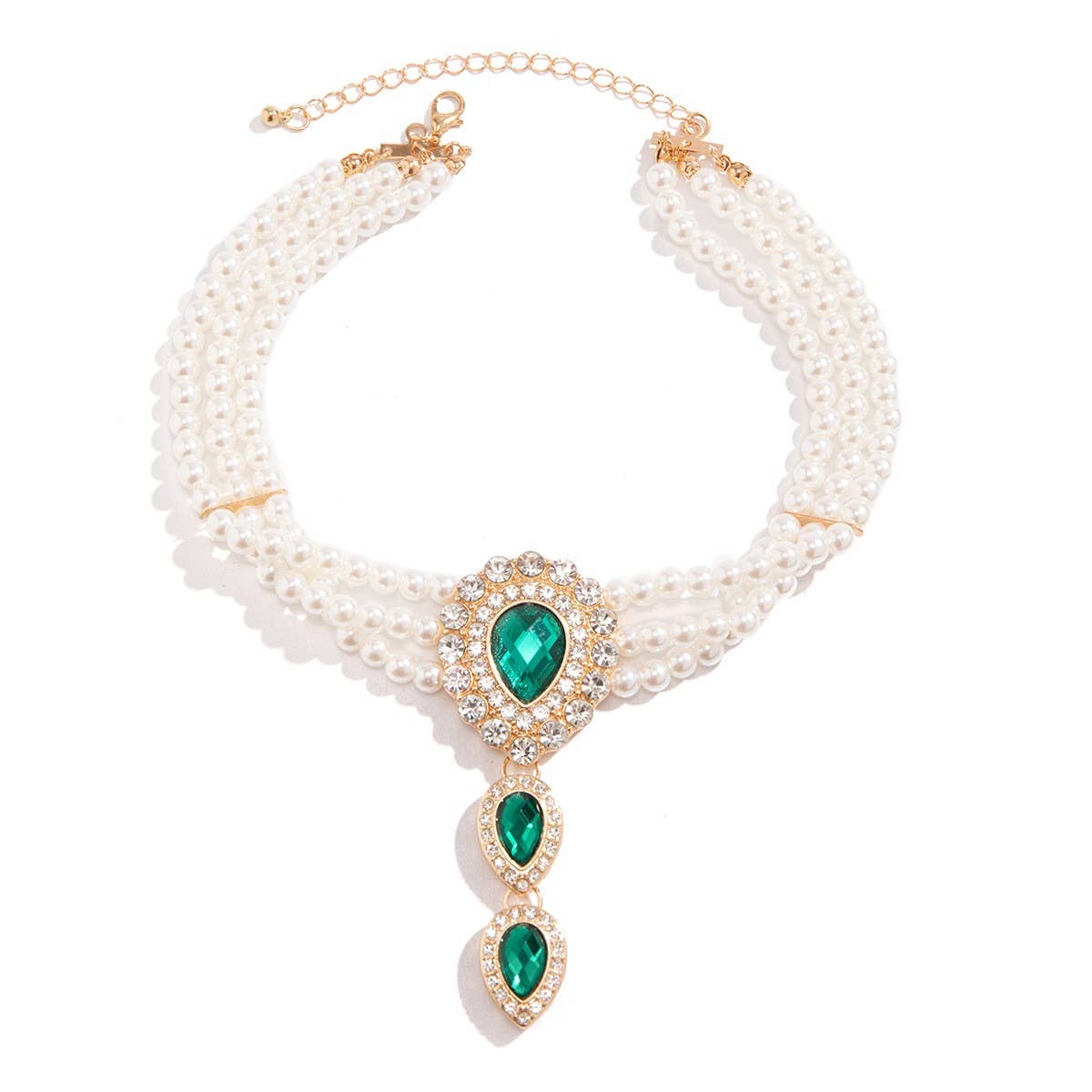 IMITATION PEARL RHINESTONE FASHION COLLAR JEWELRY