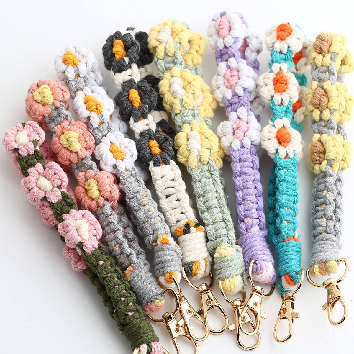 Dopamine Color Daisy Wrist Strap Keychain_CWAB5080