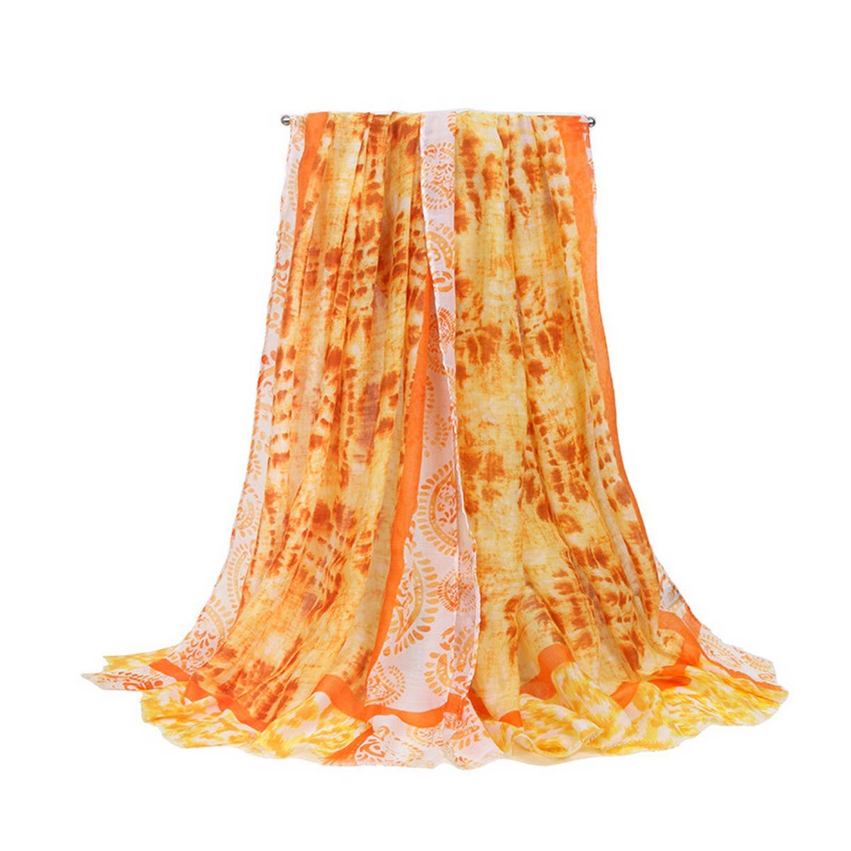 Paisley Satin Long Scarf Wrap for Beach & Travel_CWASC0688