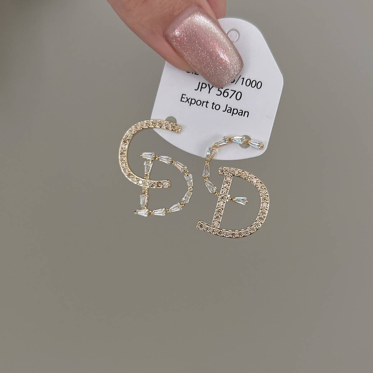 LIGHT LUXURY LETTER ZIRCON EARRINGS