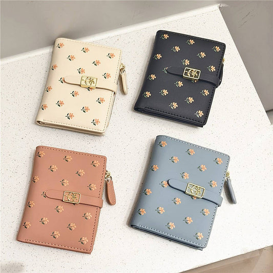 SMALL FRESH FLOWER PRINT SHORT WALLET_CWAB2550