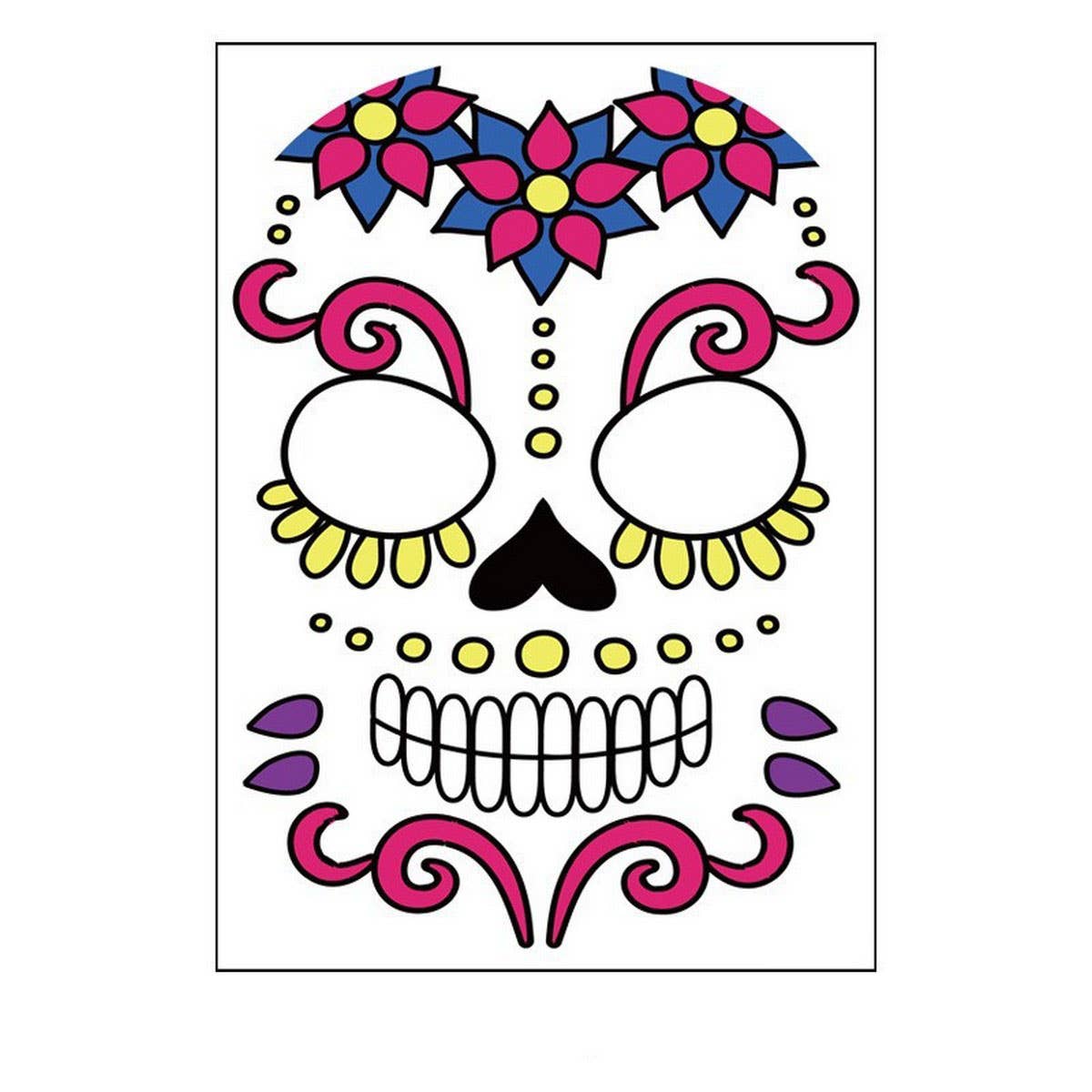 Day of the Dead Face Tattoos ? Waterproof Makeup