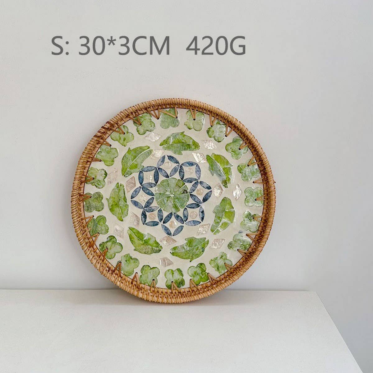 RATTAN FRUIT PLATE TEA ROOM SHELLBASKET ROUND PLATE_CWMM4495