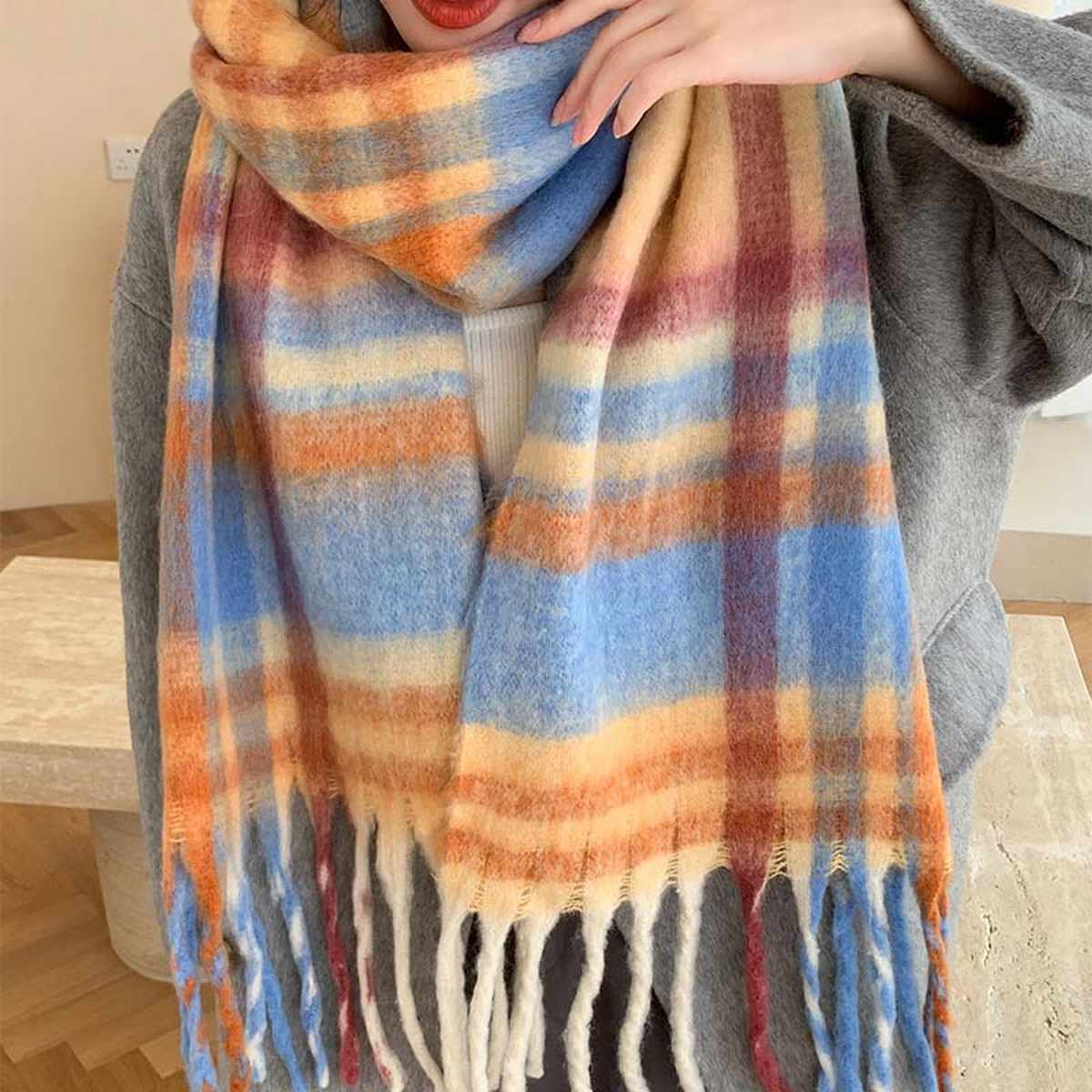 Plush AC Scarf ??Thick Soft Winter Wrap_CWASC2701