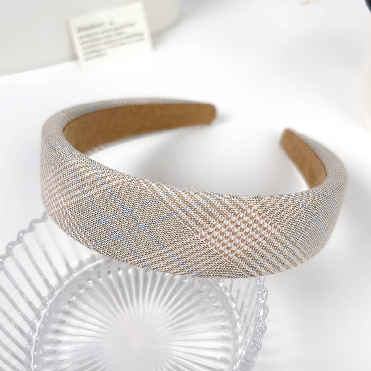 fresh checkered versatile and simple hair band